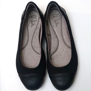 LifeStride Allito Black Diana Mesh Flats, 7W, NWoT